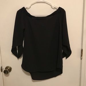 Off the shoulder black blouse
